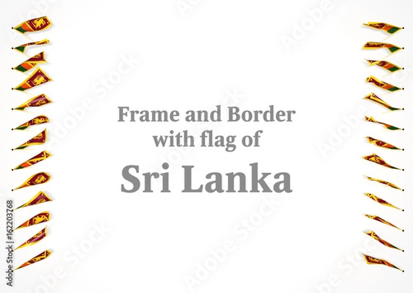 Obraz Frame and border with flag of Sri Lanka. 3d illustration