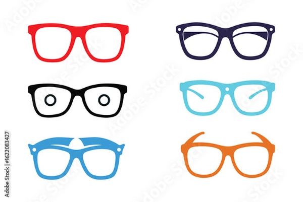 Fototapeta Glasses Silhouette Vector – Eyewear Icon for Style, Vision, and Identity