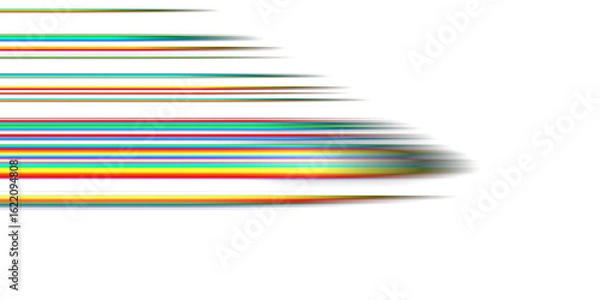 Obraz colorful gradient speed light wave on black background,colorful ray light trails in the dark, neon motion blur effect,glowing speed lines