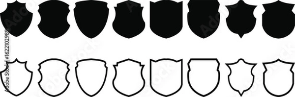Fototapeta Set of shields. Protect shield vector . Basic shield vector