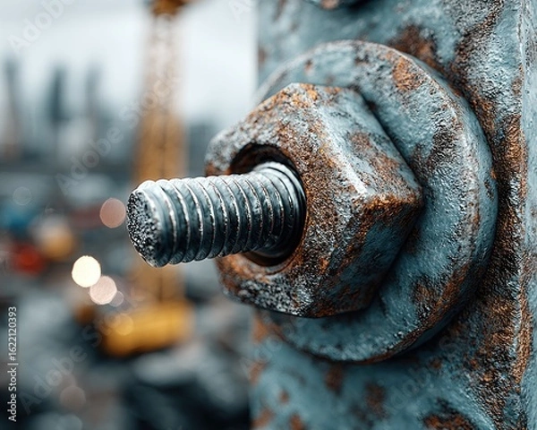 Fototapeta Rusty bolt and nut close-up