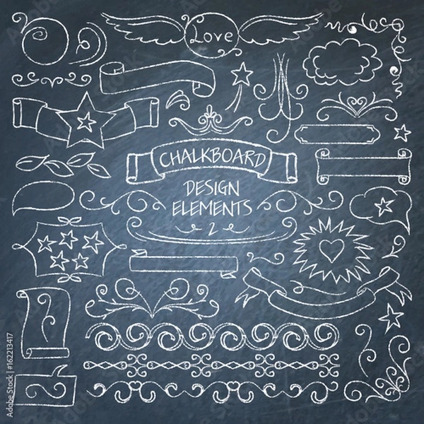 Fototapeta Big collection of chalkboard elements