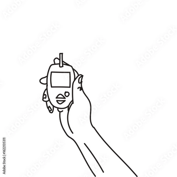 Obraz Sugar testing hands line art in vector