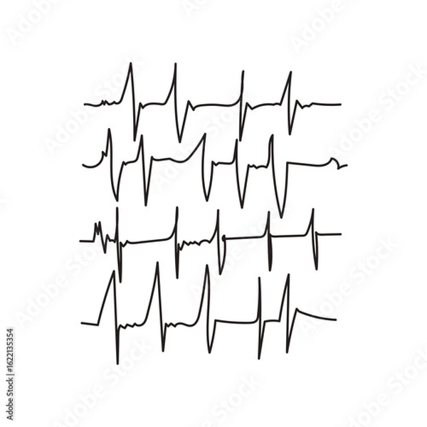 Obraz heart beat lines graph lines in vector art