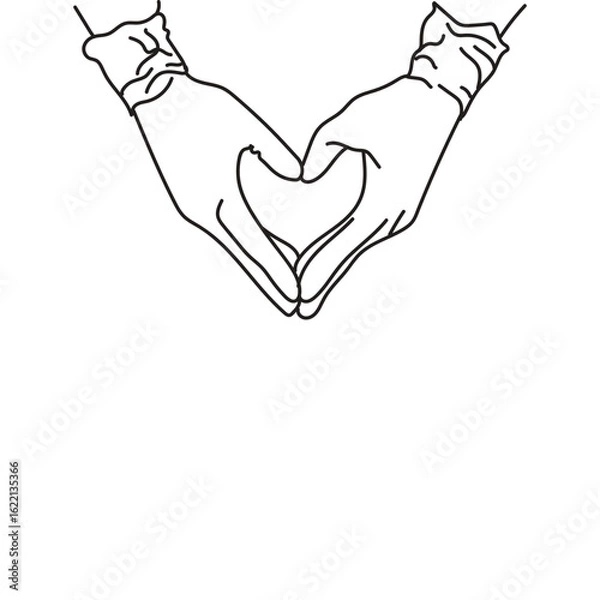 Obraz hands showing love, care & affection in vector art