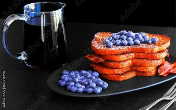 Fototapeta Stacked French Toast with Berries