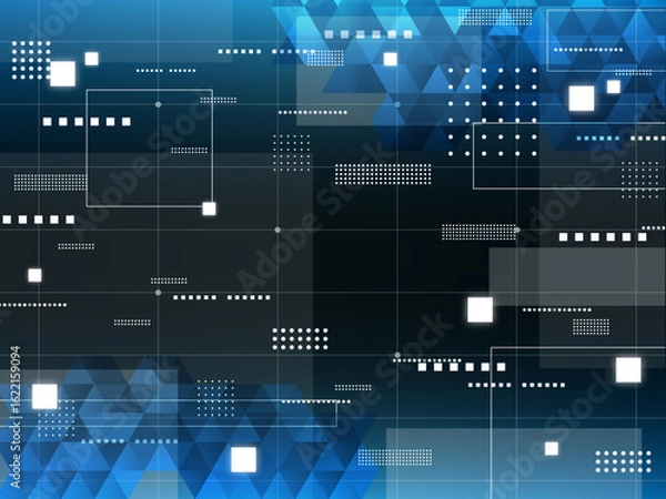 Obraz 青色のデジタルテクノロジーのイメージ背景素材