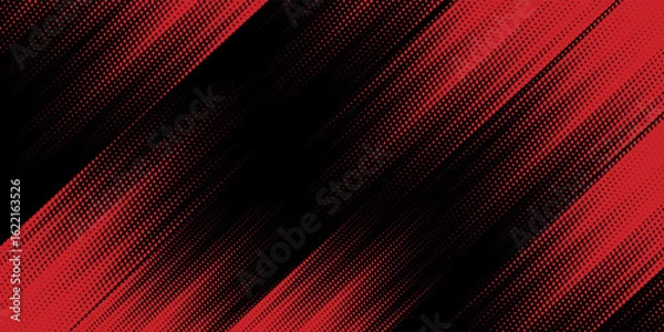 Fototapeta Halftone dots red and blue color pattern gradient grunge texture background. Dot pop art comic sport style vector illustration. modern background