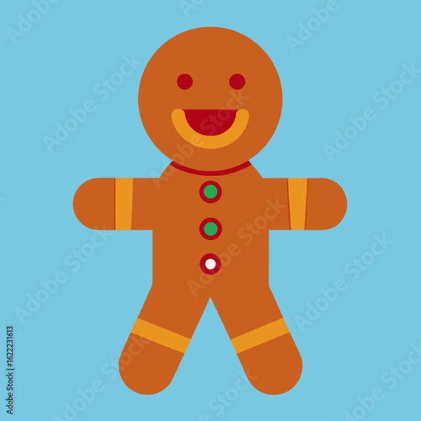 Obraz Cute gingerbread man character with a smiling face