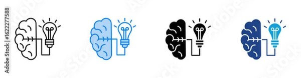 Fototapeta Intelligence icon set multiple style collection