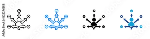 Obraz Decision Making icon set multiple style collection