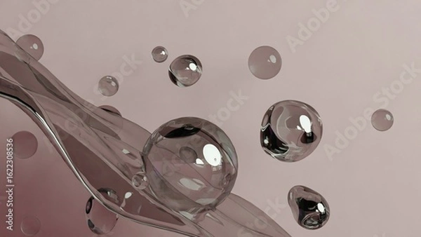Fototapeta Floating Transparent Spheres Bubble