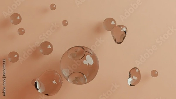 Fototapeta Floating Transparent Spheres Bubble