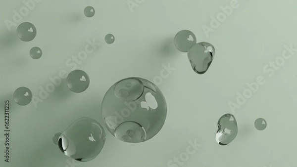 Fototapeta Floating Transparent Spheres Bubble