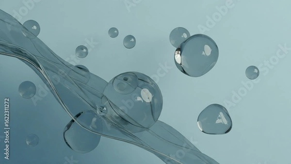 Fototapeta Floating Transparent Spheres Bubble