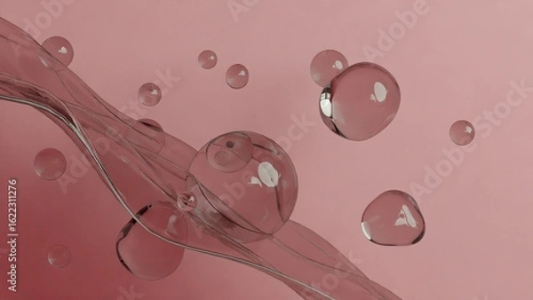 Fototapeta Floating Transparent Spheres Bubble