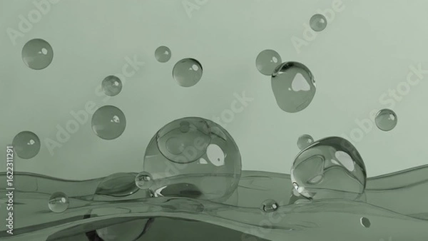 Fototapeta Floating Transparent Spheres Bubble