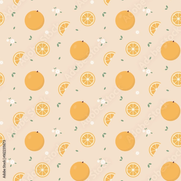 Fototapeta Tropical Oranges inspired seamless pattern