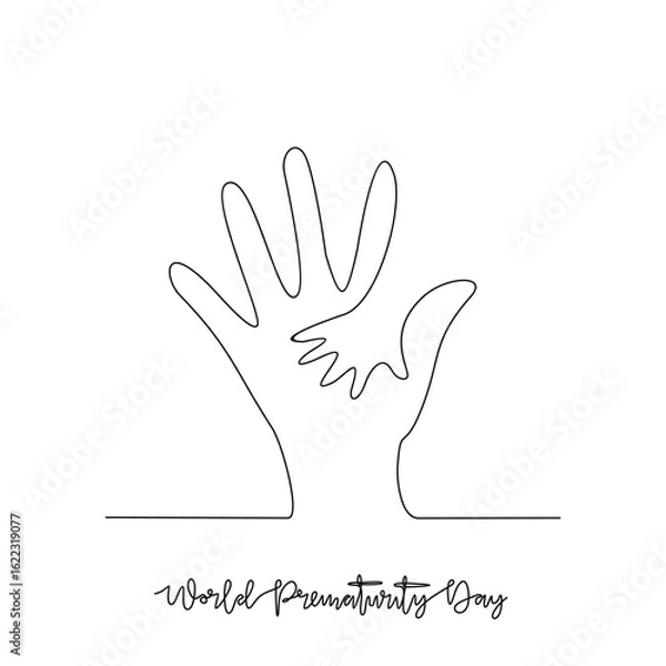 Fototapeta One continuous line drawing of World Prematurity Day vector illustration. World Prematurity Day themes design concept in simple linear continuous line. Great vector design for Healthcare campaign.
