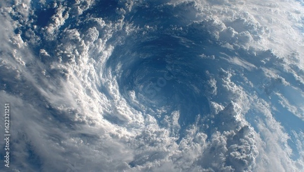 Fototapeta Hurricane's swirling clouds from space