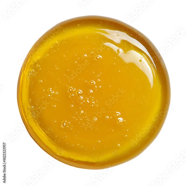 Fototapeta Photo of close up of a golden honey drop showing its smooth texture and sweet natural qualities perfect for healthy eating and cooking isolated on transparent background