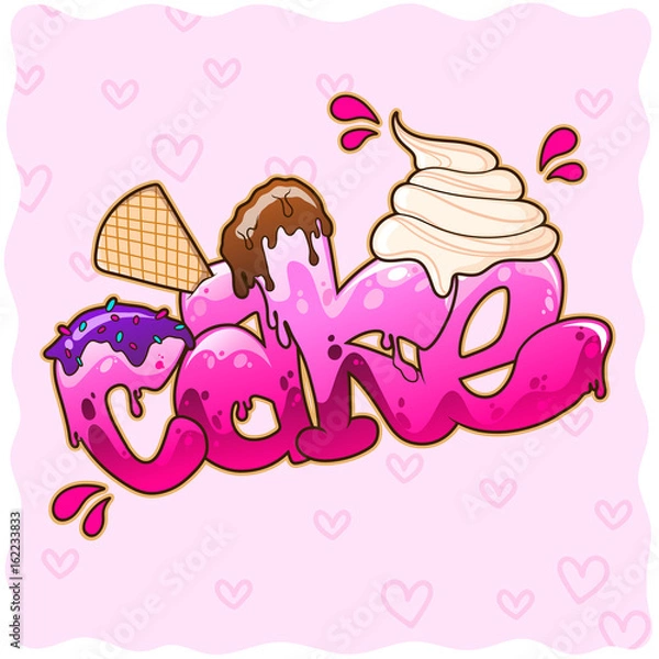 Fototapeta Cake Graffiti Vektor