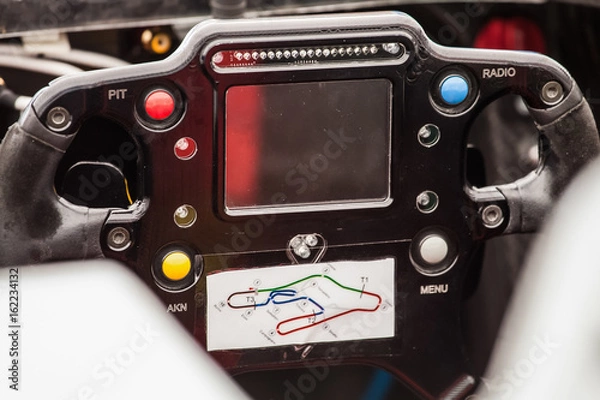 Fototapeta Steering wheel of sportvehicle