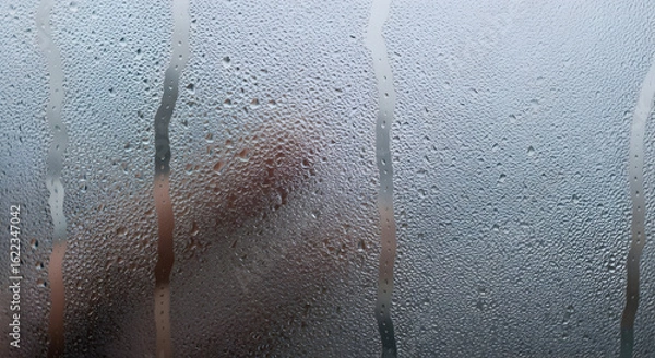 Obraz Condensation Patterns on a Misted Glass Pane