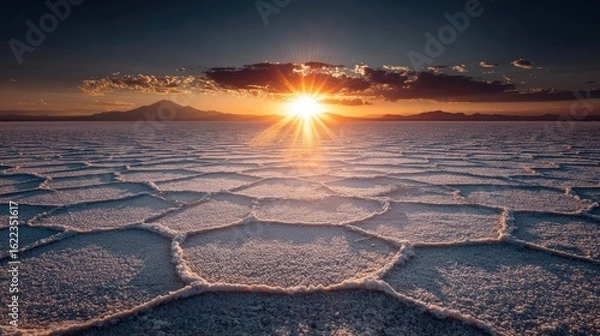Obraz Vast salt flat sunset