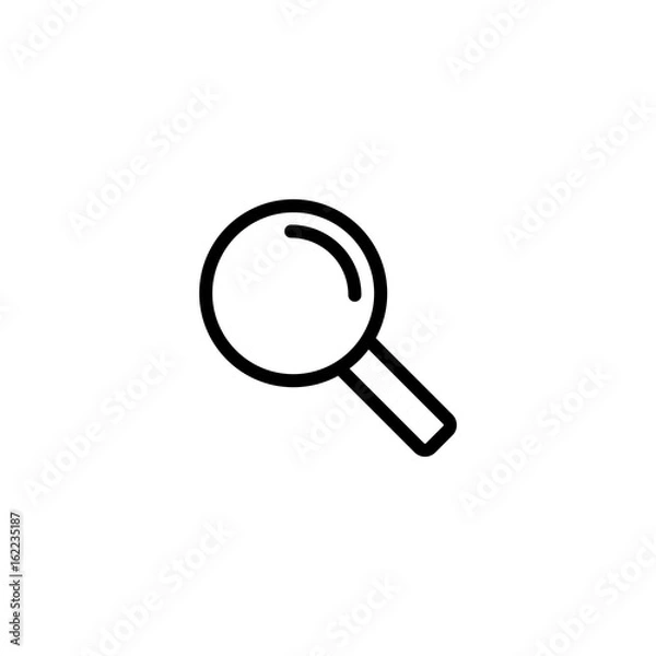 Fototapeta loupe, lupe, search, zoom tool, black line icon on white