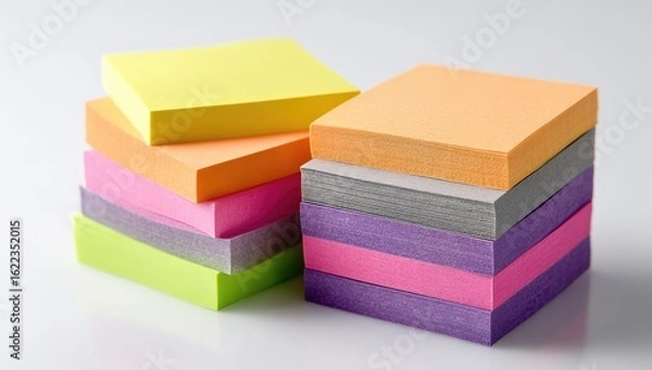 Fototapeta Stacked colorful sticky notes (2)