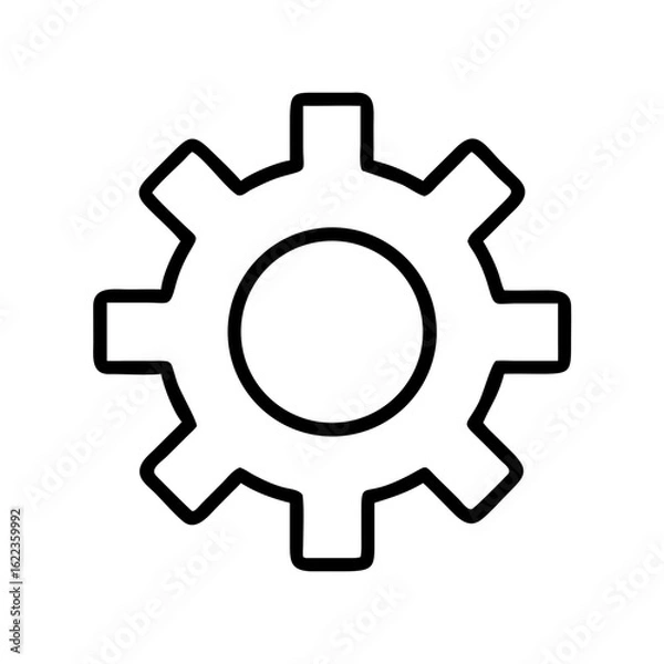 Fototapeta Gear symbol in minimal style on a white background for business process  