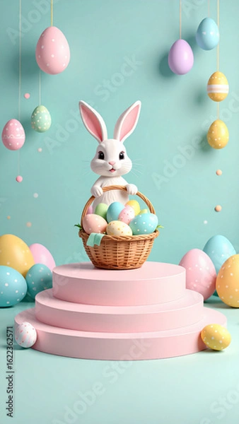 Obraz easter bunny and eggs