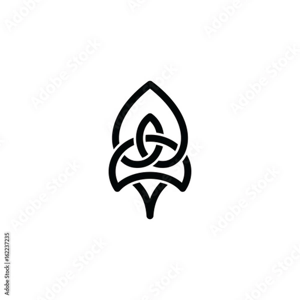 Obraz overlapping line floral shape - celtic theme sign