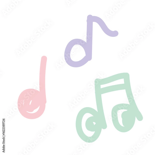 Obraz パステル音符のゆるっと手書きアイコン
