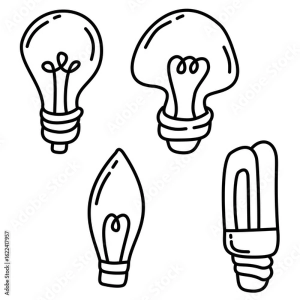 Fototapeta light bulb icon set