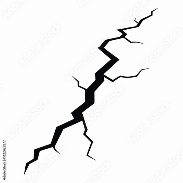 Fototapeta Minimalist Vector of Cracked Earthquake Fault Line