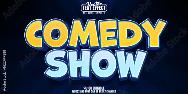 Obraz Cartoon editable text effect, customizable comedy and show 3d font style