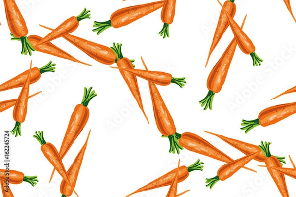 Obraz Seamless pattern with carrots. Vector illustration