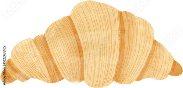 Fototapeta watercolor illustration of  a traditional french croissant