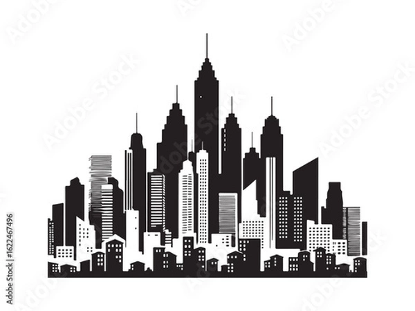 Obraz city skyline silhouette vector illustration