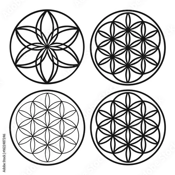 Fototapeta set of vector icons of circles