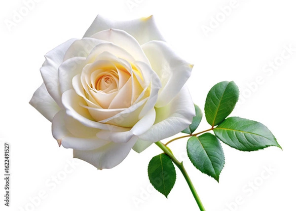 Obraz white rose isolated on transparent or white background, png, mockup
