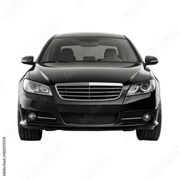 Fototapeta car front view isolated on transparent white background, clipping path