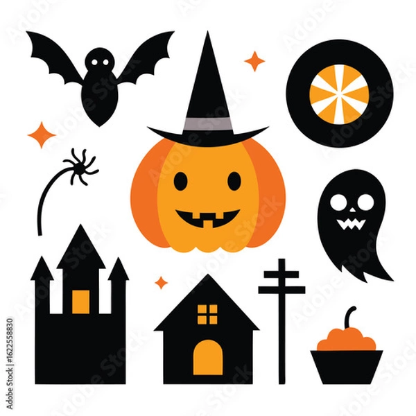 Fototapeta halloween elements set