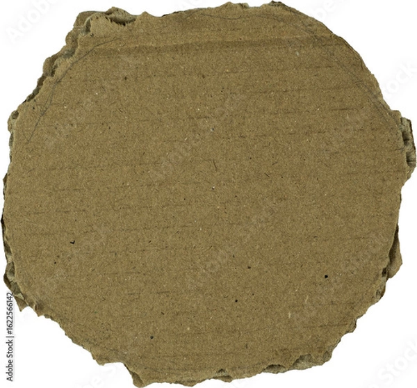 Obraz Torn brown cardboard circle texture isolated on white background for creative design and craft projects