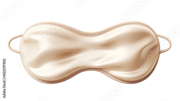 Fototapeta Creamy Satin Eye Mask in Peaceful Shape on White Background – Soft Sleep Mask for Relaxation, Comfort, and Restful Sleep

