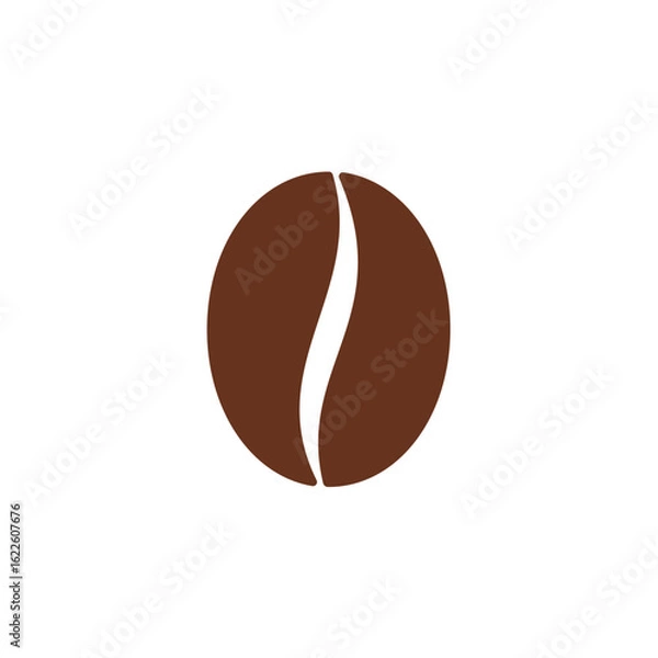 Obraz Coffee bean silhouette minimal flat icon
