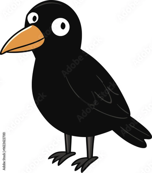Fototapeta black crow on transparent background
