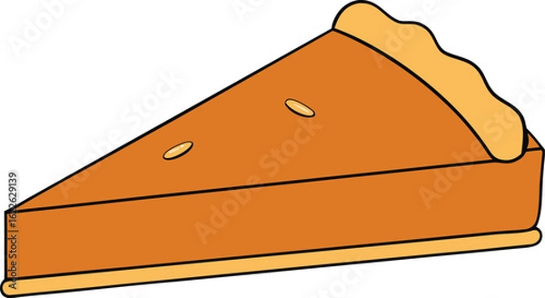 Obraz pumpkin pie slice on transparent background